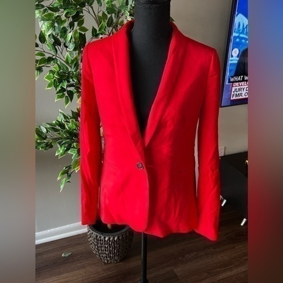 J CREW vintage red wool blazer.  Womens size 2 - Picture 1 of 9